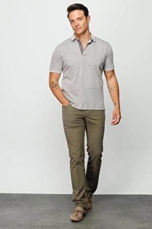 DESEN TRİKO Polo Yaka Kısa Kollu Bej Erkek T-Shirt DSN805