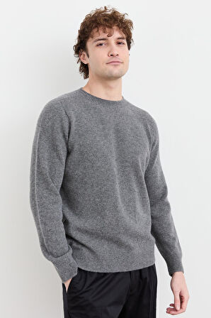 Desen Erkek Minimalist Yuvarlak Yaka Uzun Kol Kazak - Günlük Stil