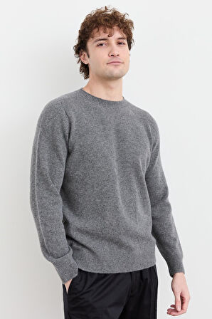 Desen Erkek Minimalist Yuvarlak Yaka Uzun Kol Kazak - Günlük Stil