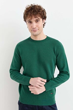 Desen Triko Erkek Sıfır Yaka Basic Yün Kazak 23525 Ö. Başı