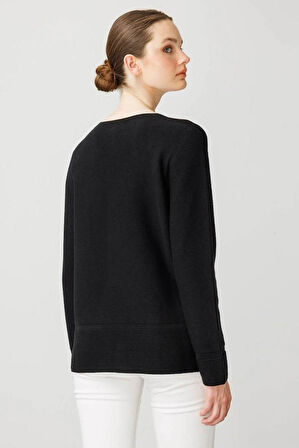 25244 DESEN TRİKO LİNXLİ SAHTE CEPLİ DÜĞMELİ V YAKA KADIN CEKET