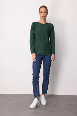 Desen Triko Kadın Önü Baklavalı Yan Örgü Kazak 25254 Ö. Başı