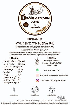 Organik Atalık Unlar Seti (Siyez-Karakılçık-Kavılca)