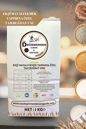 Organik Atalık Ekşi Mayalı Ekmek Yapımına Özel Tam Buğday Unu - 1 Kilo