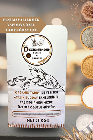 Organik Atalık Ekşi Mayalı Ekmek Yapımına Özel Tam Buğday Unu - 1 Kilo