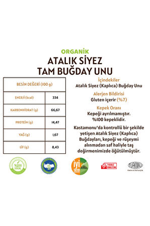 Atalık Siyez Tam Buğday Unu - 5 Kilo