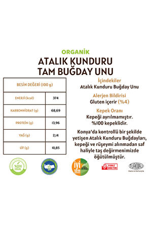 Atalık Kunduru Tam Buğday Unu - 1 Kilo