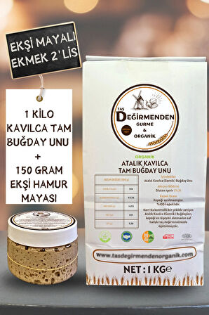 Organik Atalık Kavılca Gernik Tam Buğday Unu - Siyez Ekşi Hamur Mayası