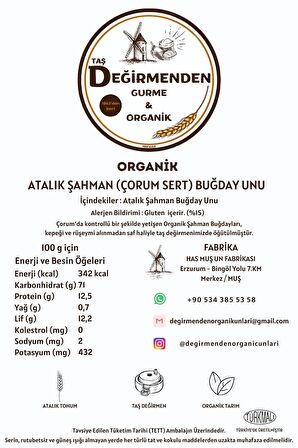 Organik Atalık Şahman (Çorum Sert) Buğday Unu - 10 Kilo