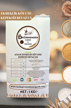 Organik Atalık Ekmeklik Köy Unu - Kepeksiz Beyaz Un - 1 Kilo