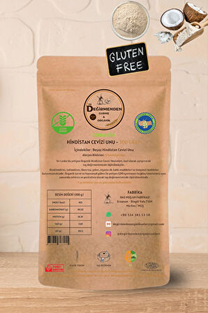 Organik Hindistan Cevizi Unu (Gluten İçermez) - 300 Gram
