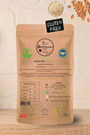 Organik Badem Unu Gluten Içermez - 300 Gram
