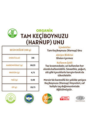 Keçiboynuzu (Harnup) Unu (Gluten İçermez) - 300 Gram