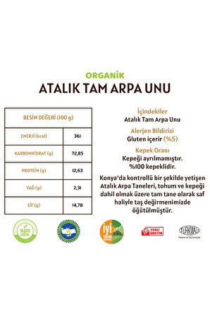 Atalık Tam Arpa Unu - 1 Kilo