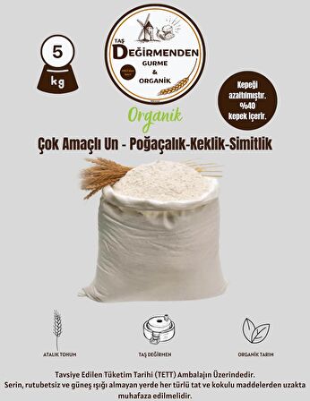 Organik Atalık Çok Amaçlı Un - Poğaçalık-Keklik-Simitlik - 5 Kilo