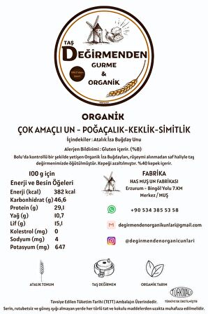 Organik Atalık Çok Amaçlı Un - Poğaçalık-Keklik-Simitlik - 5 Kilo