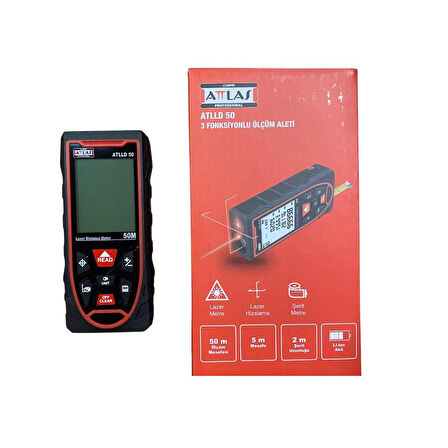 Attlas ATLLD 50 Lazer Metre 50Mt 3 Fonksiyonlu