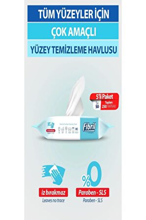 Fibril Yüzey Temizlik Havlusu 50 Yaprak Xl Beyaz Sirke-Sabun Kokulu 12 Li Set 600 Yaprak