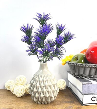 Yapay Çiçek Plastik Demet Mor Mini Sıkas Demeti Garnitür Aradal Dekoratif Yapay Bitki