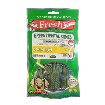 Freshy Green Dental Medium Bones Klorofilli Köpek Kemiği  7 Adet