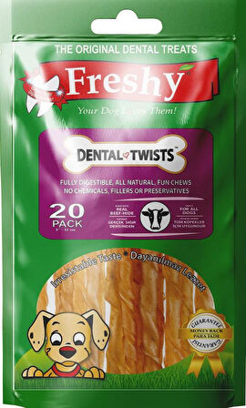 Freshy Dental Twist Köpek Burgu Çubuk Naturel 20 Li