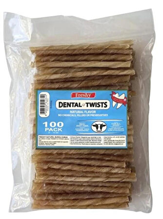 Freshy Dental Twist Doğal Burgu Çubuk Köpek Ödülü 100 Adet