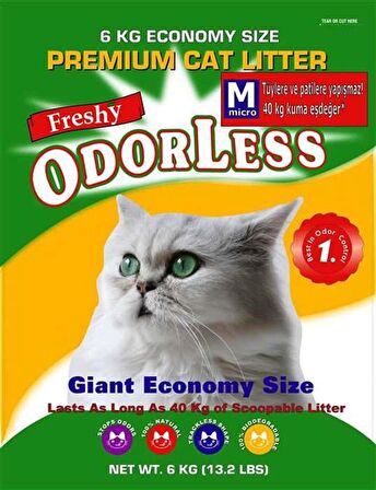 Freshy Odorless Süper Emici Micro Kristal Kedi Kumu  6 Kg