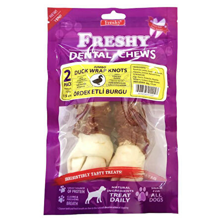 Freshy Ördek Etli Burgu 2li Büyük Köpekler için Ödül 15cm 120gr