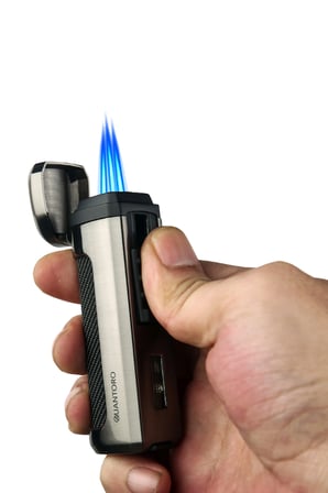 Quantoro 3 Torch Pürmüz Siyah-Gunmetal Metal Puro Çakmağı - TRZ1039