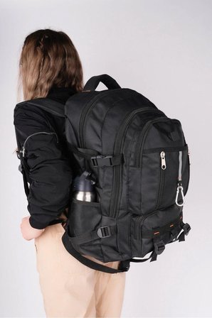 young VEST Dağcı 60 Litre Outdoor Spor Kamp Çanta Suluk Gözlü SİYAH