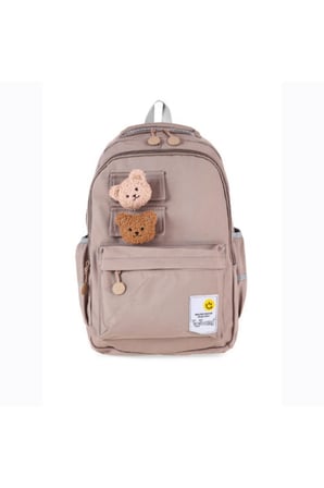 Young 51666 ayıcık maskotlu okul sırt çanta BEJ