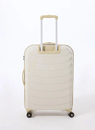 Discovery Expedition Beyaz - Bej Çekçekli Sert Valiz DSC-5263 Orta