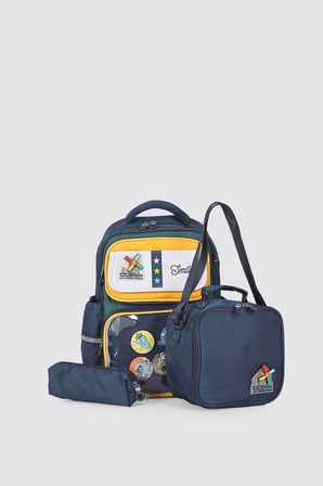 ÇÇS Kids Premium Okul Çanta Seti 3'lü İlkokul Ortaokul Sırt Çantası Termal Beslenme Çantası Kalemlik Mavi 51974