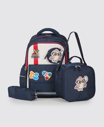 ÇÇS Kids Premium Okul Çanta Seti 3'lü İlkokul Ortaokul Sırt Çantası Termal Beslenme Çantası Kalemlik Lacivert 51979