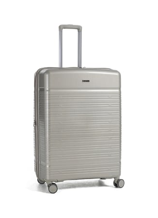 Fabrika Gri Çekçekli Sert Valiz FAB-5272 75 CM VALİZ Büyük