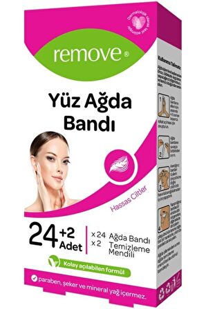 Remove Yüz Ağda Bandı Hassas Ciltler 24'lü