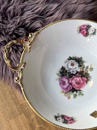 Antique Kulplu Yuvarlak Kase 36 Cm