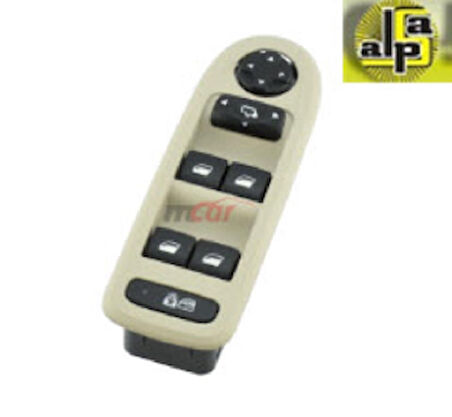 Unıversal Cam Anahtarı-Sol Dörtlü Bej Peugeot 308-508-C5 - Mcar-An628b