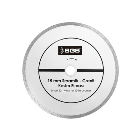 SGS 149 15 mm Seramik ve Granit Kesme Elması Tungsten Karbür Yedek Uç Monster60 & Smart60 Uyumlu