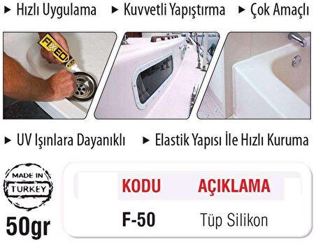 Sgs Maxımum Plus F-50 Universal Şeffaf Tüp Silikon 50gr.