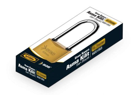 Sgs Asma Kilit Uzun Kancalı Sarı Boyalı 63mm SGS1353