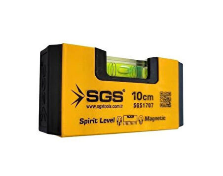 Sgs 1707 Alüminyum Mıknatıslı Su Terazisi 10 Cm 