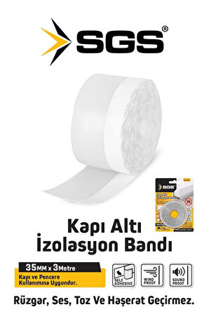 SGS 1243 Kapı Altı Rüzgar Önleyici ve Ses Yalıtım Bandı 35mm x 3m Kendinden Yapışkanlı