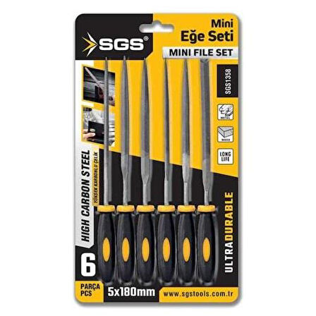 SGS 6 Parça Mini Eğe Seti 5x180mm 