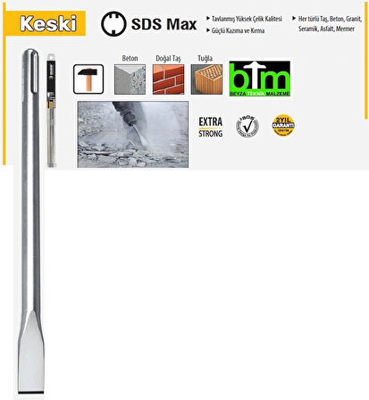 SDS MAX DÜZ KESKİ-18 MM-400X25