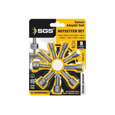 Sgs 1875 Somun Adaptör Seti 9 Parça