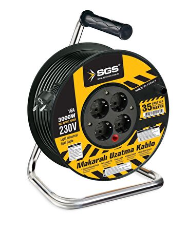 Sgs Extra Makaralı Elektrik Uzatma Kablosu 3x1.5 20 Metre SGS2130