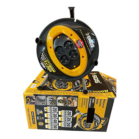 Sgs 2134 Profosyonel Makaralı Uzatma Kablosu 3x2,5 30mt