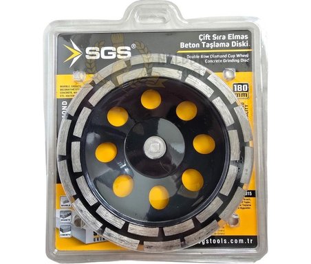 SGS2315 Elmas Beton Mermer Granit Taşlama Diski - Çift Sıra - 180 Mm.