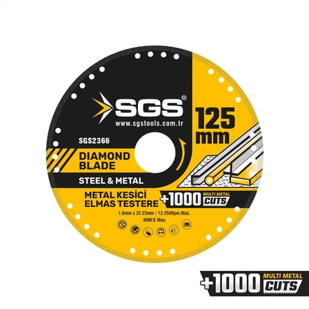 sgs vakumlu elmas çok amaçli multi-metal kesi̇ci̇ 125 mm sgs2366